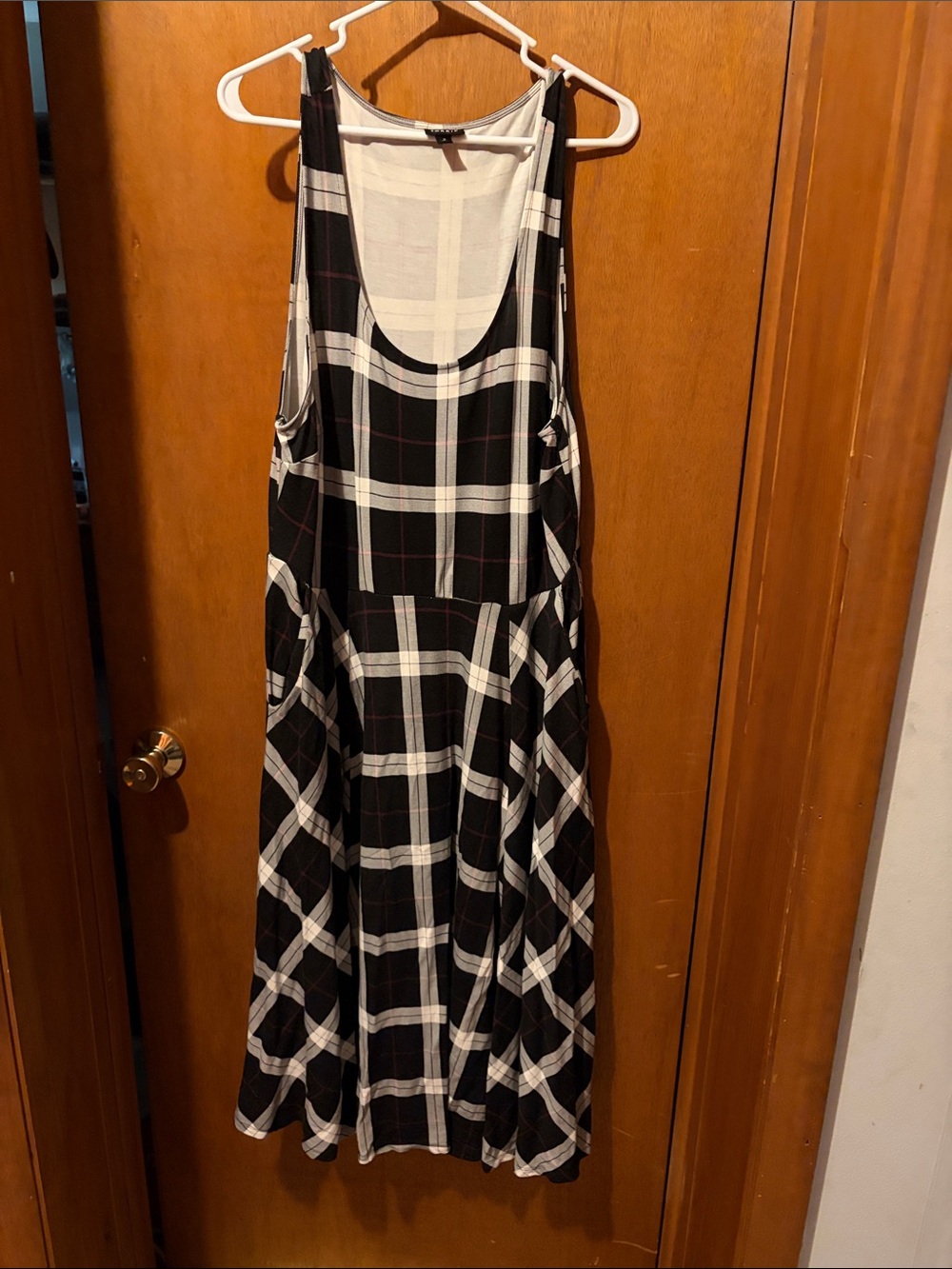 Black & White Plaid Sleeveless Women’s Dress